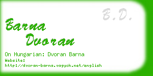 barna dvoran business card